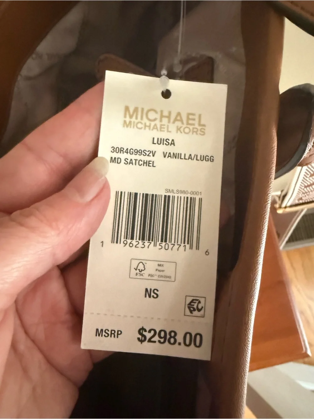 MICHAEL KORS NWT LUISA MEDIUM SIGNATURE LOGO SATCHEL Style #30R4G99S2V